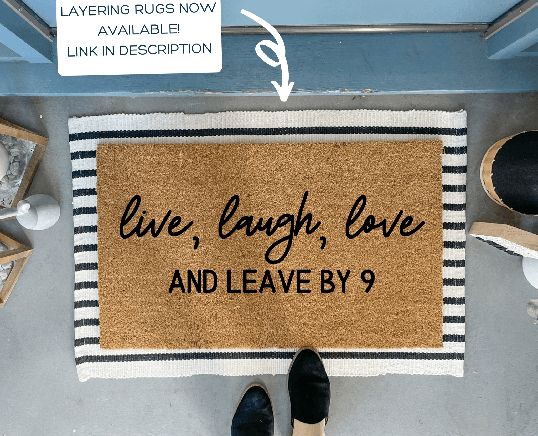 Leave by 9 Funny Doormat by Nickel Designs Custom Doormats