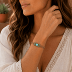 Legacy Lime Green and Blue Turquoise Braided Leather Bracelet Bracelets La Vie Bien Legacy Lime Green and Blue Turquoise Braided Leather Bracelet