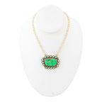 Legacy Lime Green and Blue Turquoise Golden Pendant Necklace Necklaces La Vie Bien Legacy Lime Green and Blue Turquoise Golden Pendant Necklace