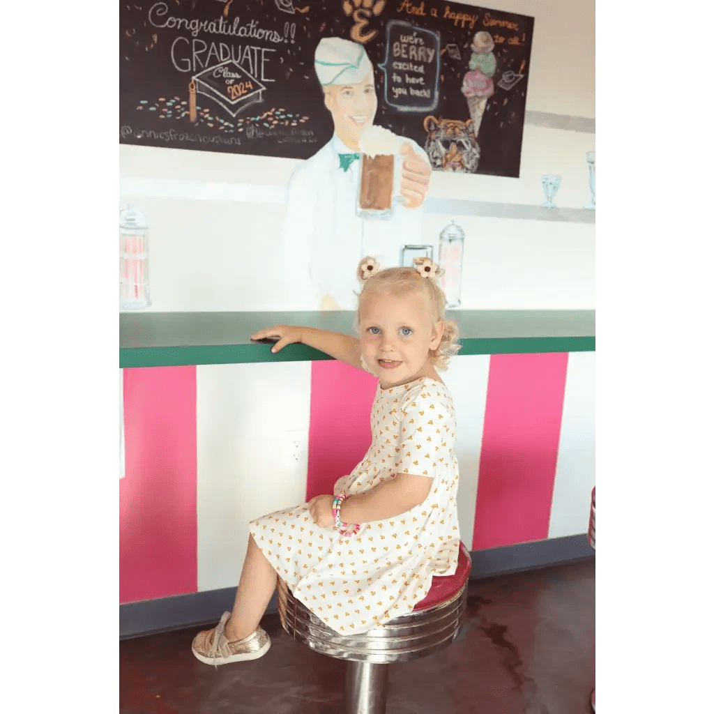 Lemon Shake Up Twirl Dress for Kids by Polished Prints