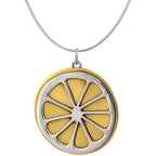 Lemon Slice Sterling & Brass Necklace Necklaces - Fine La Vie Bien Lemon Slice Sterling & Brass Necklace