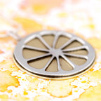 Lemon Slice Sterling & Brass Necklace Necklaces - Fine La Vie Bien Lemon Slice Sterling & Brass Necklace