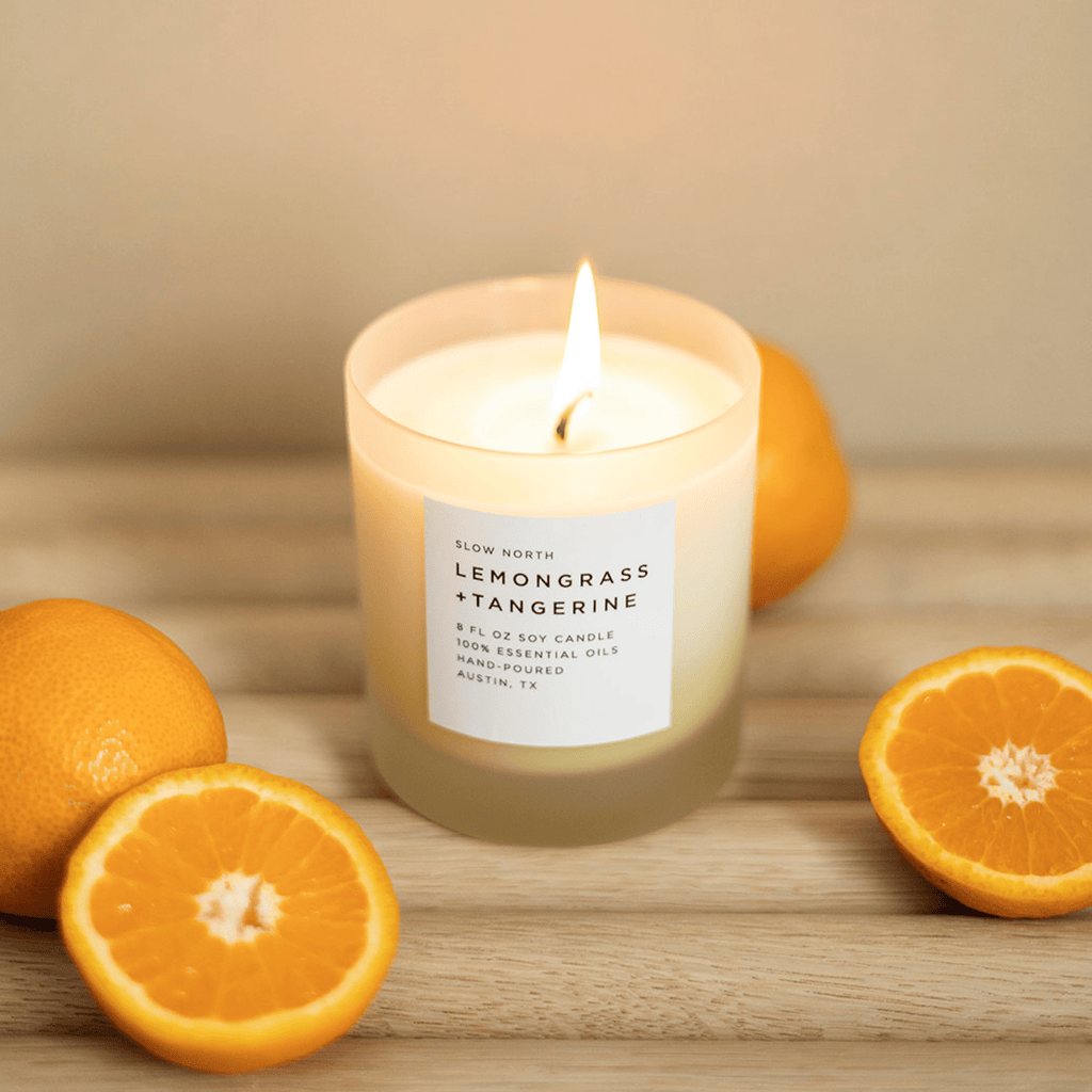 Lemongrass + Tangerine - Signature Candle Frosted Candles La Vie Bien Lemongrass + Tangerine - Signature Candle