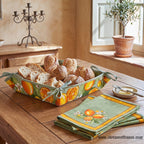 Lemons Green Acrylic Coated Cotton Bread Basket Bread basket La Vie Bien Lemons Green Acrylic Coated Cotton Bread Basket