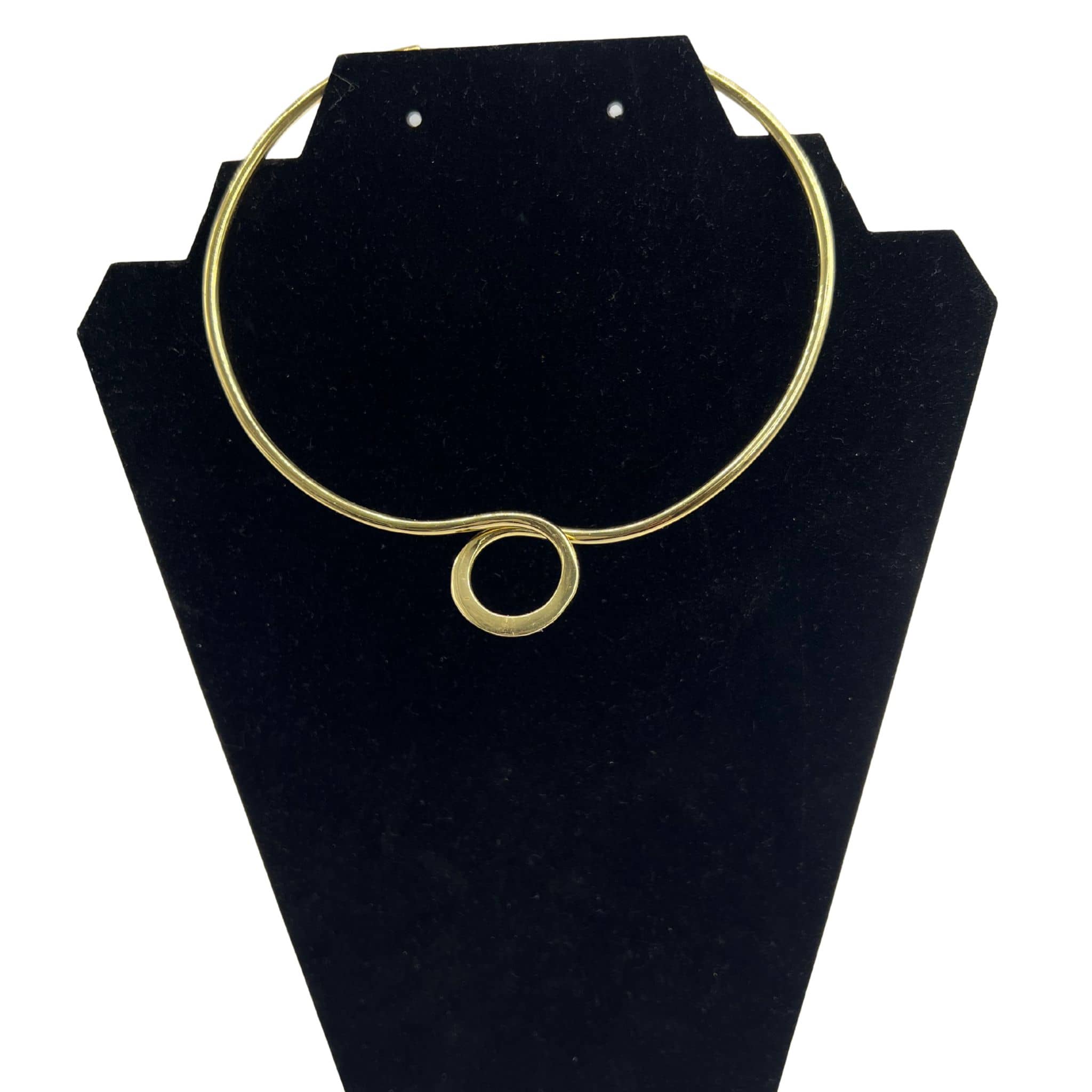 Leo Brass Choker Necklace, Brass Geometric Circle Collar Choker La Vie Bien Leo Brass Choker Necklace, Brass Geometric Circle Collar