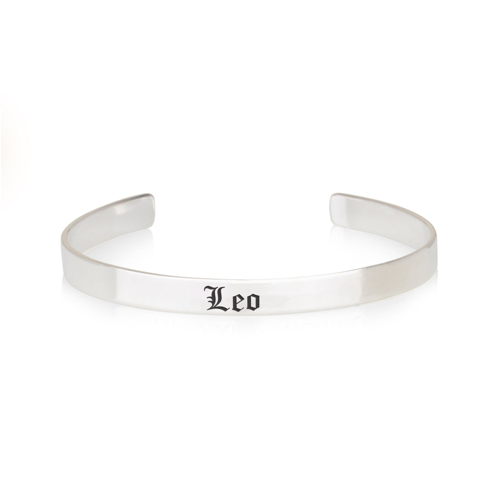 Leo Engraved Cuff Bracelet La Vie Bien Leo Engraved Cuff Bracelet