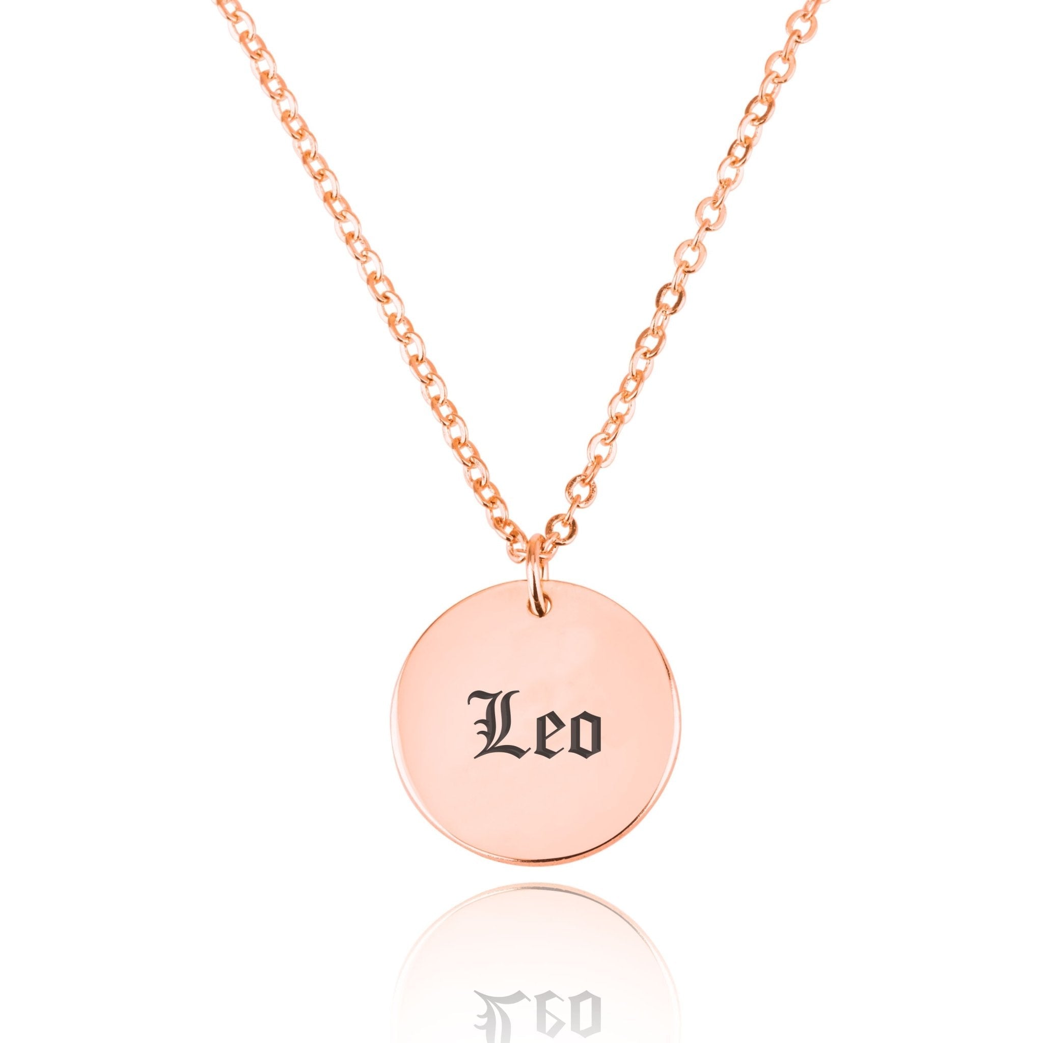 Leo Script Disk Necklace La Vie Bien Leo Script Disk Necklace