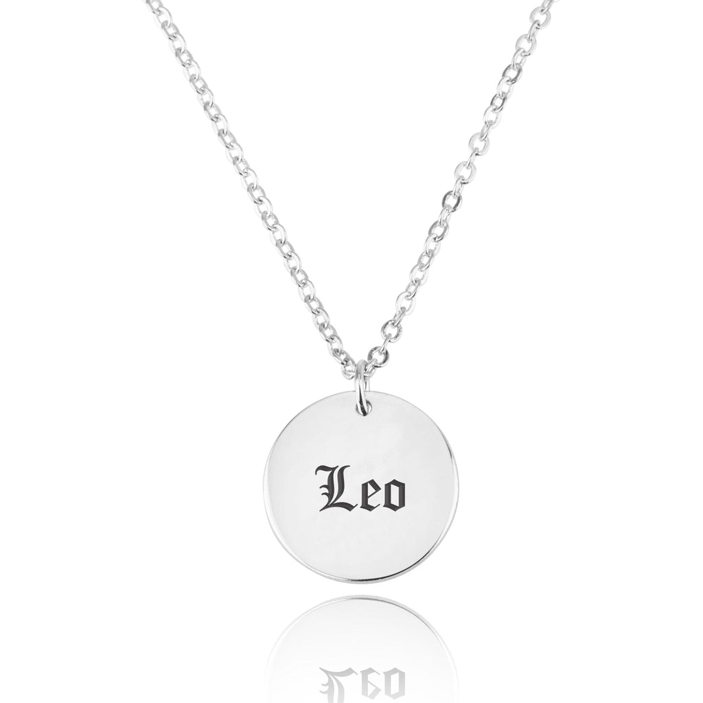 Leo Script Disk Necklace La Vie Bien Leo Script Disk Necklace