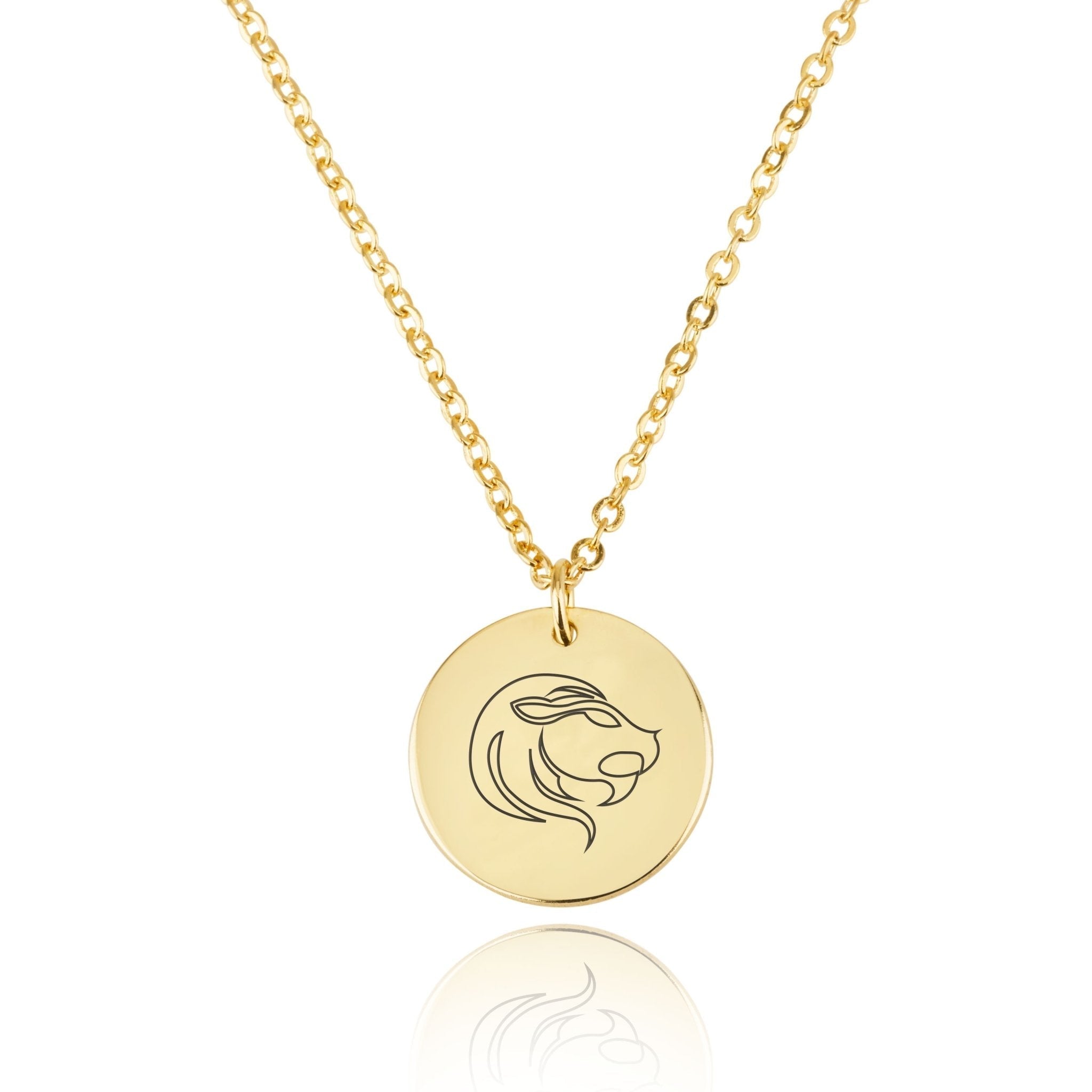 Leo Zodiac Disk Necklace La Vie Bien Leo Zodiac Disk Necklace