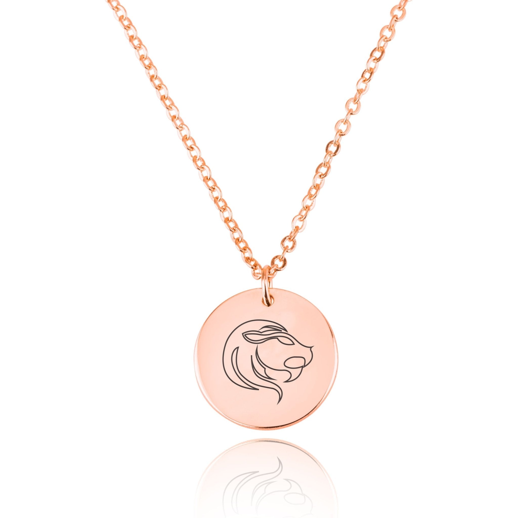 Leo Zodiac Disk Necklace La Vie Bien Leo Zodiac Disk Necklace