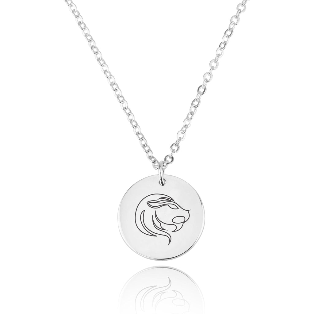 Leo Zodiac Disk Necklace La Vie Bien Leo Zodiac Disk Necklace