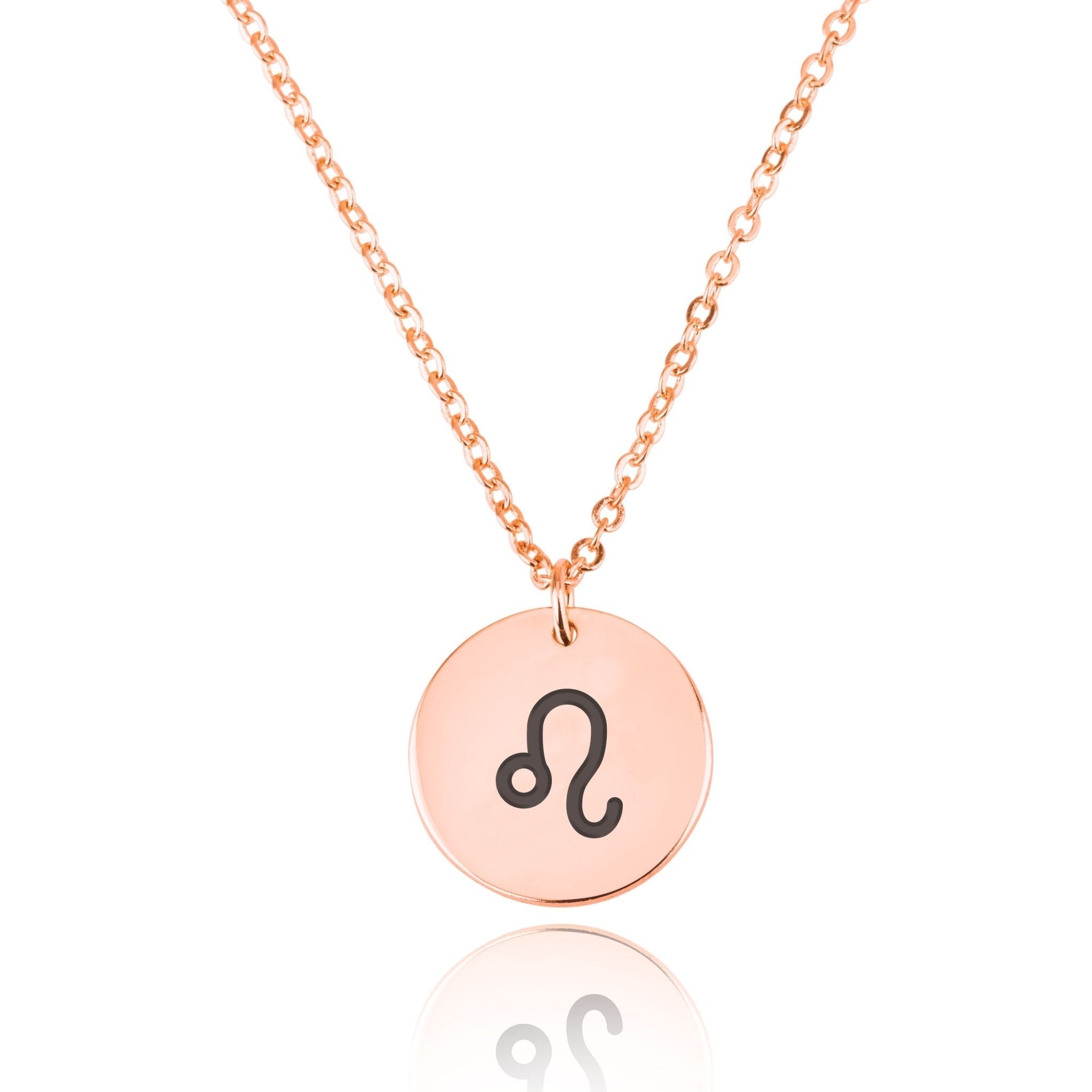 Leo Zodiac Sign Disk Necklace La Vie Bien Leo Zodiac Sign Disk Necklace