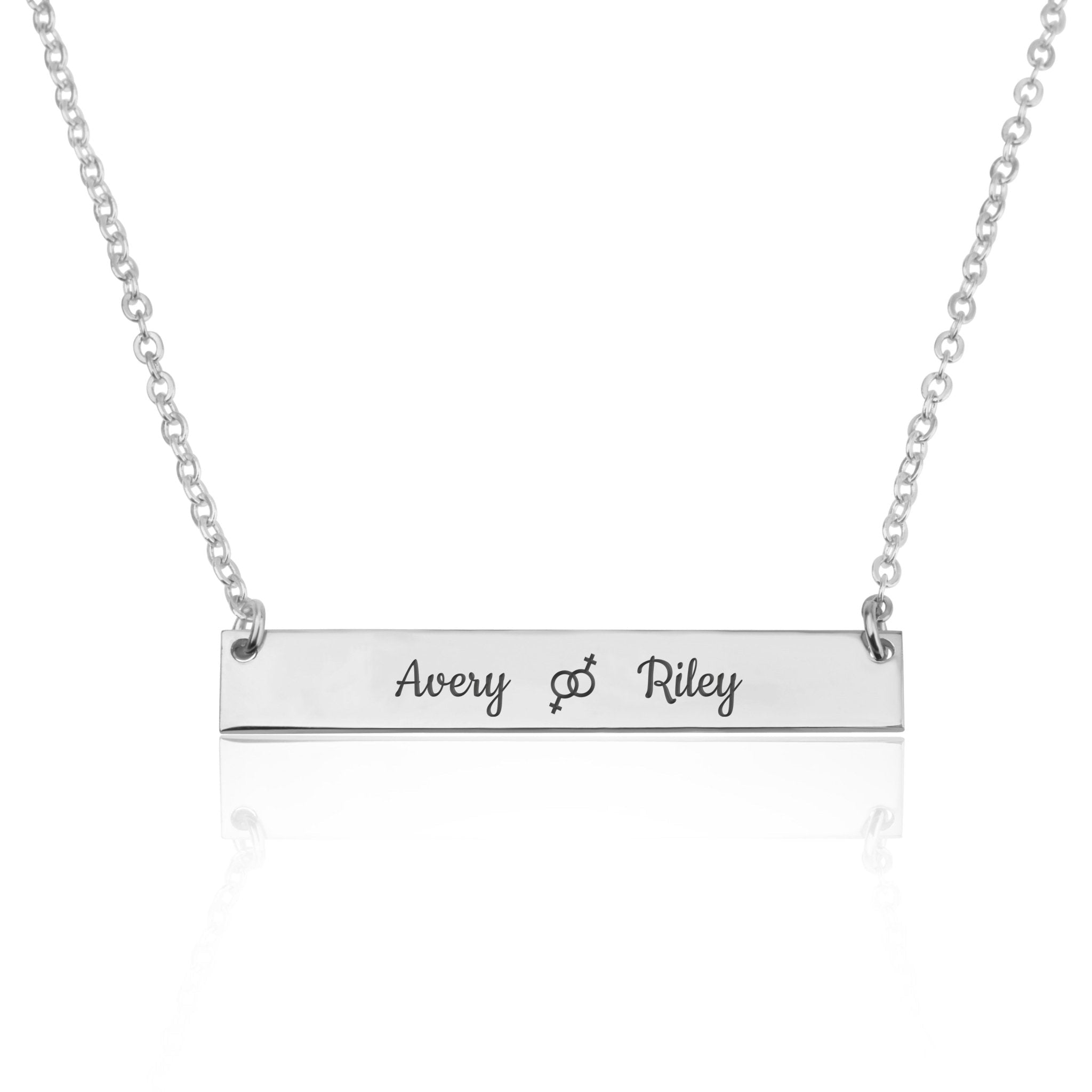 Lesbian Bar Necklace With Engraved Names La Vie Bien Lesbian Bar Necklace With Engraved Names