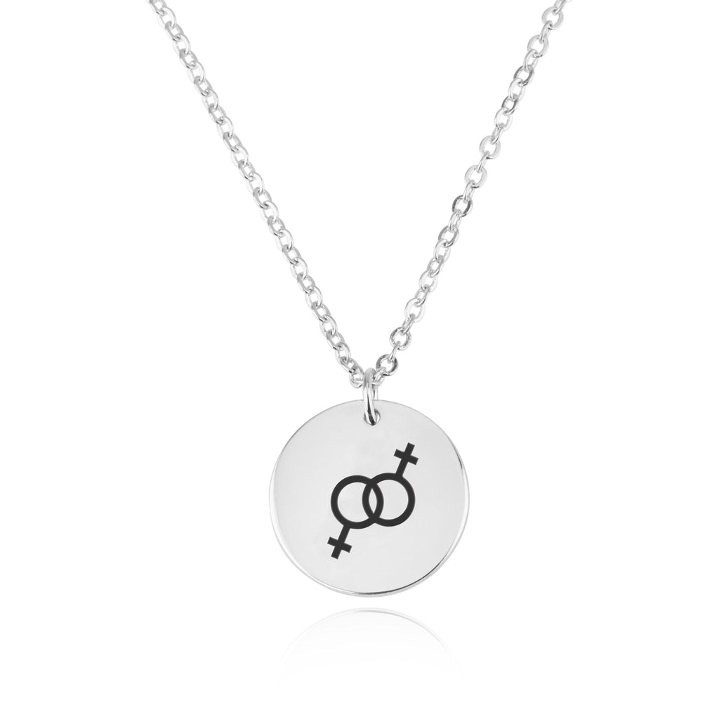 Lesbian Pride Disk Necklace La Vie Bien Lesbian Pride Disk Necklace