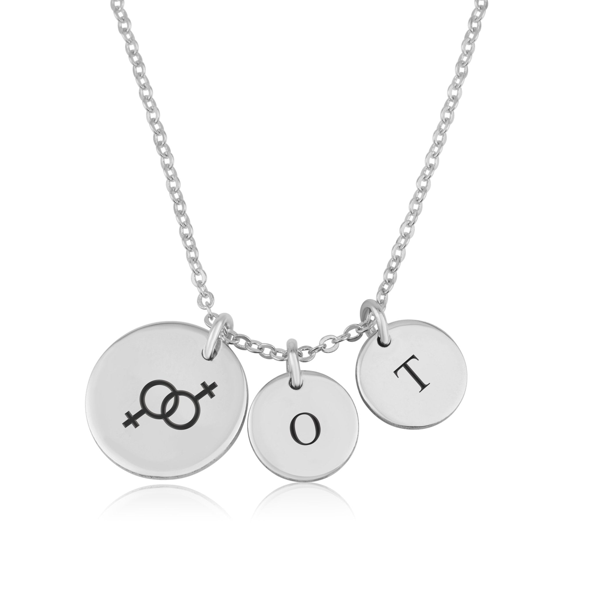 Lesbian Pride Necklace With Initials La Vie Bien Lesbian Pride Necklace With Initials