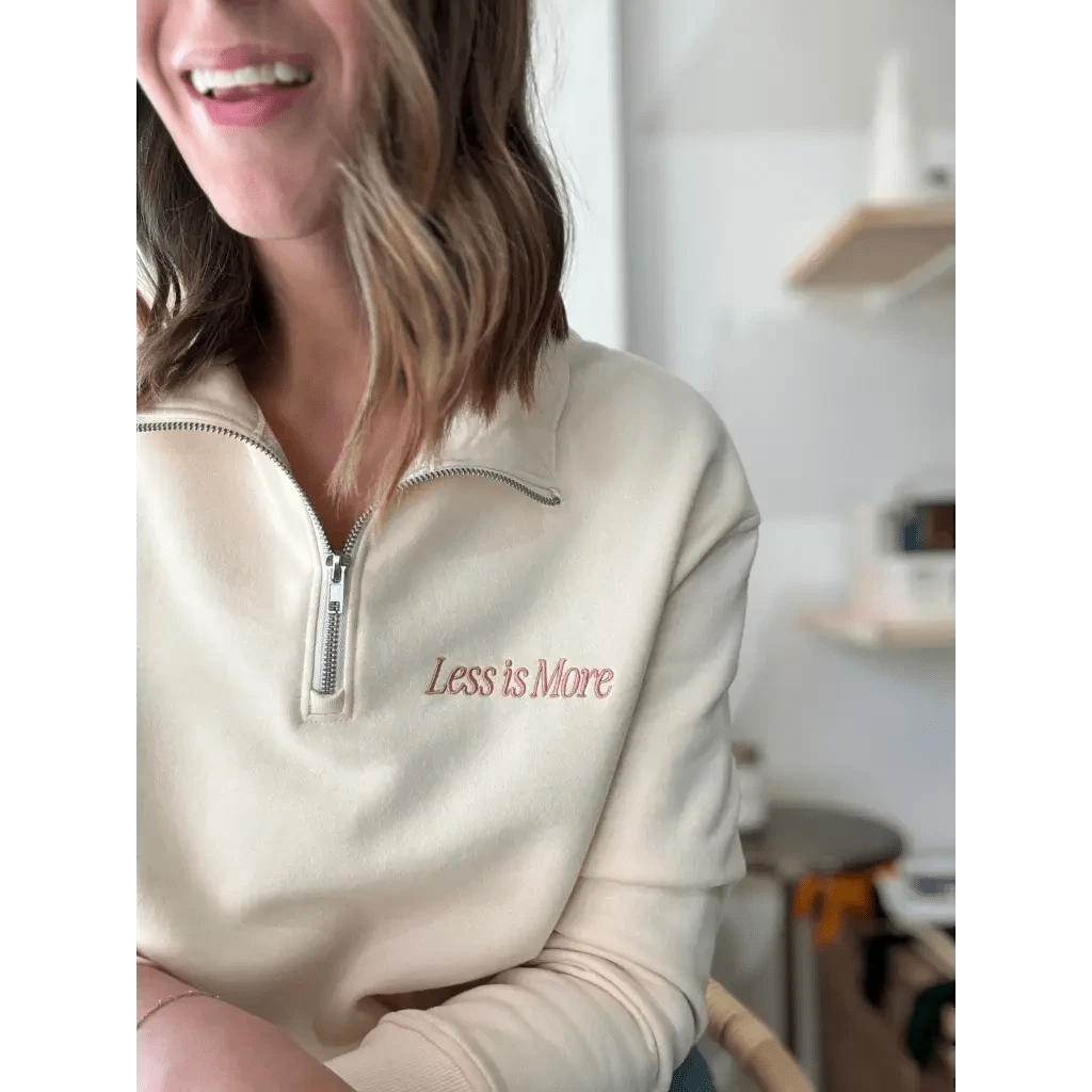 Less is More Embroidered Pullover by Polished Prints