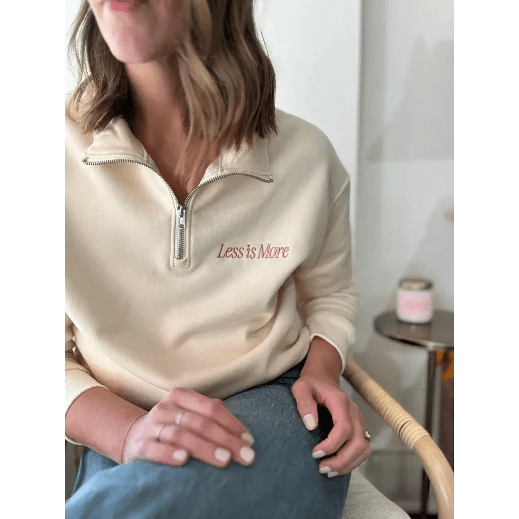 Less is More Embroidered Pullover by Polished Prints