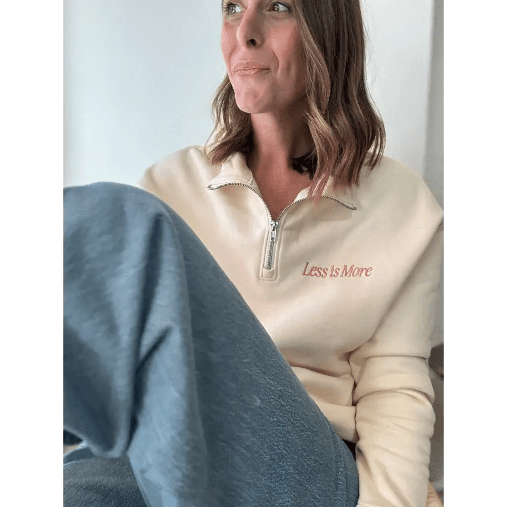 Less is More Embroidered Pullover by Polished Prints
