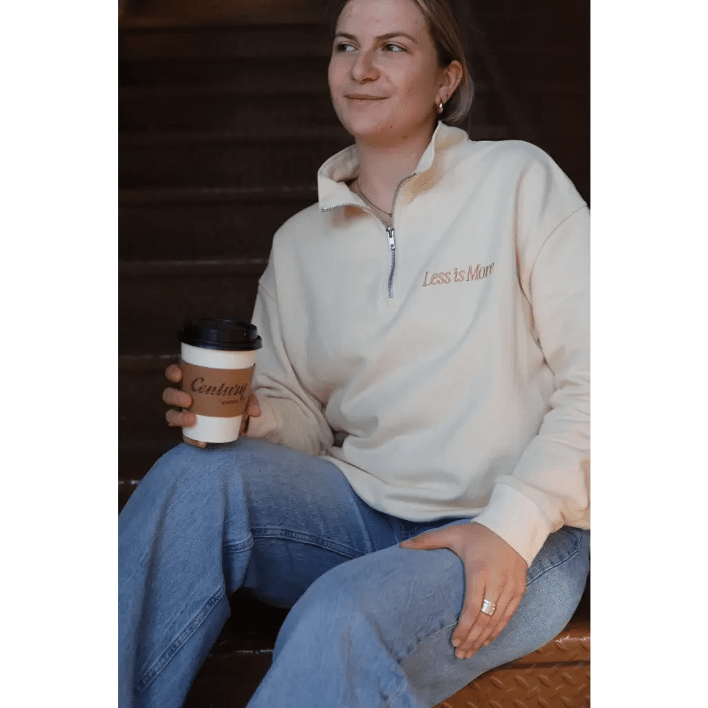 Less is More Embroidered Pullover by Polished Prints