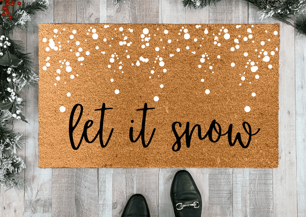 Let It Snow Christmas Doormat by Nickel Designs Custom Doormats