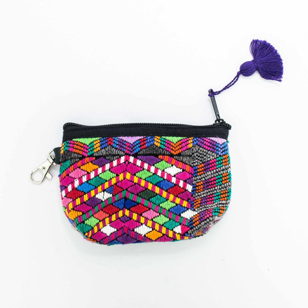 Leti Upcycled Huipil Coin Purse - Guatemala Bags La Vie Bien Leti Upcycled Huipil Coin Purse - Guatemala