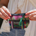 Leti Upcycled Huipil Coin Purse - Guatemala Bags La Vie Bien Leti Upcycled Huipil Coin Purse - Guatemala