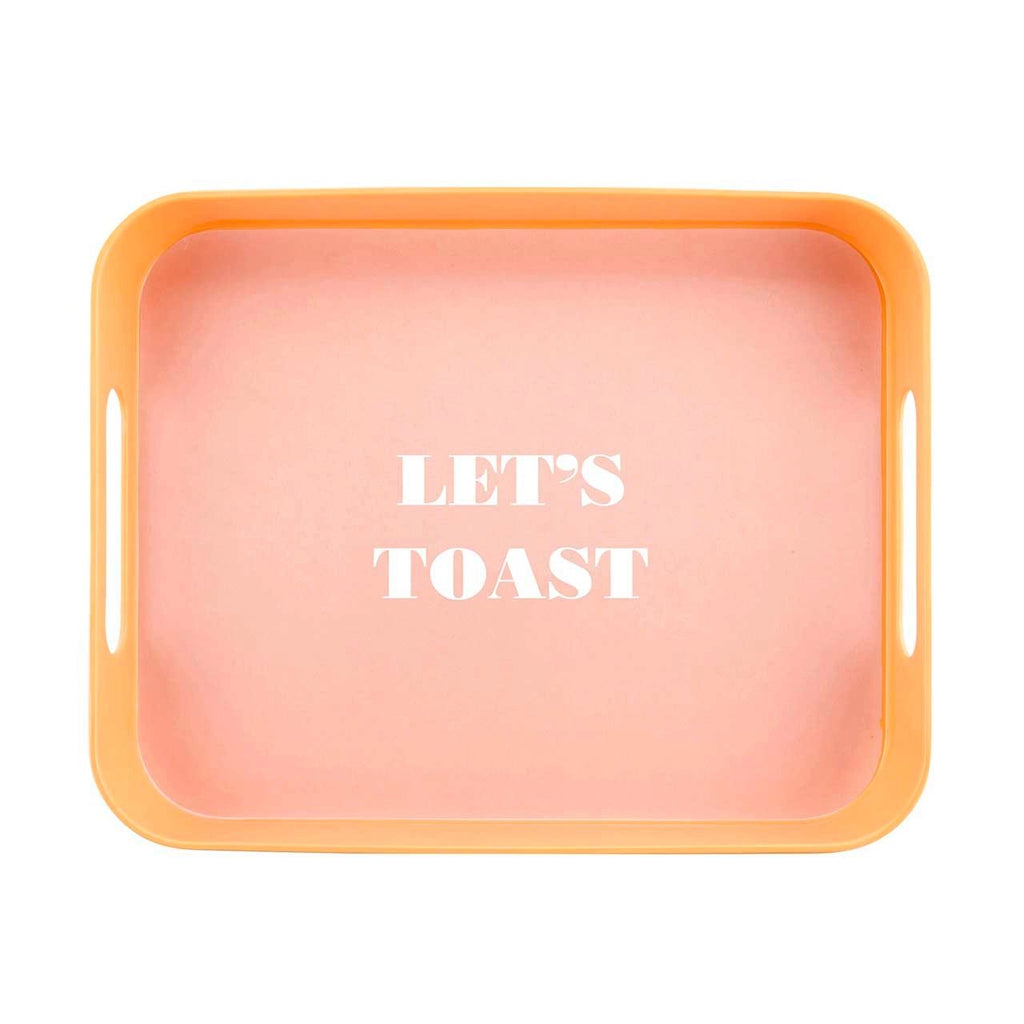 Let's Toast Retro Acrylic Bar Tray | 14" x 10" by The Bullish Store