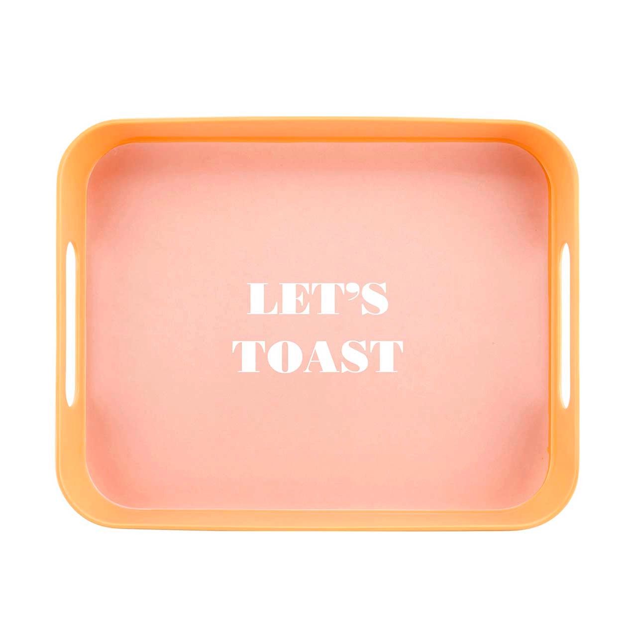 Let's Toast Retro Acrylic Bar Tray | 14" x 10" by The Bullish Store