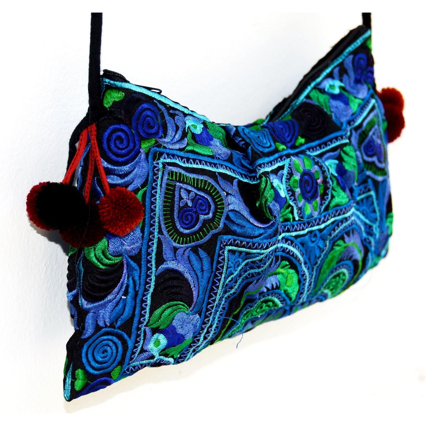 Leyla Embroidered Crossbody Hmong Purse - Thailand Bags La Vie Bien Leyla Embroidered Crossbody Hmong Purse - Thailand