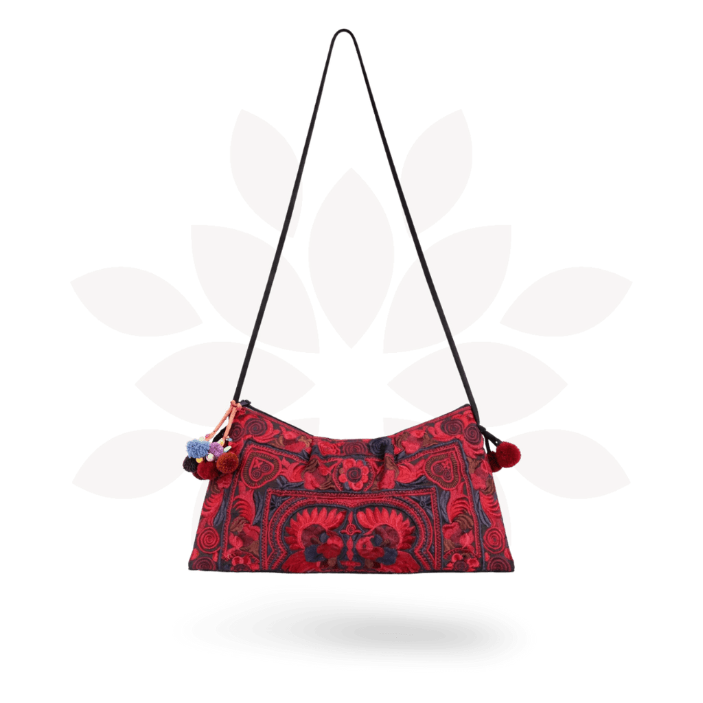 Leyla Embroidered Crossbody Hmong Purse - Thailand Bags La Vie Bien Leyla Embroidered Crossbody Hmong Purse - Thailand