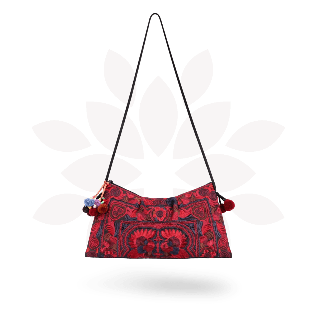 Leyla Embroidered Crossbody Hmong Purse - Thailand Bags La Vie Bien Leyla Embroidered Crossbody Hmong Purse - Thailand