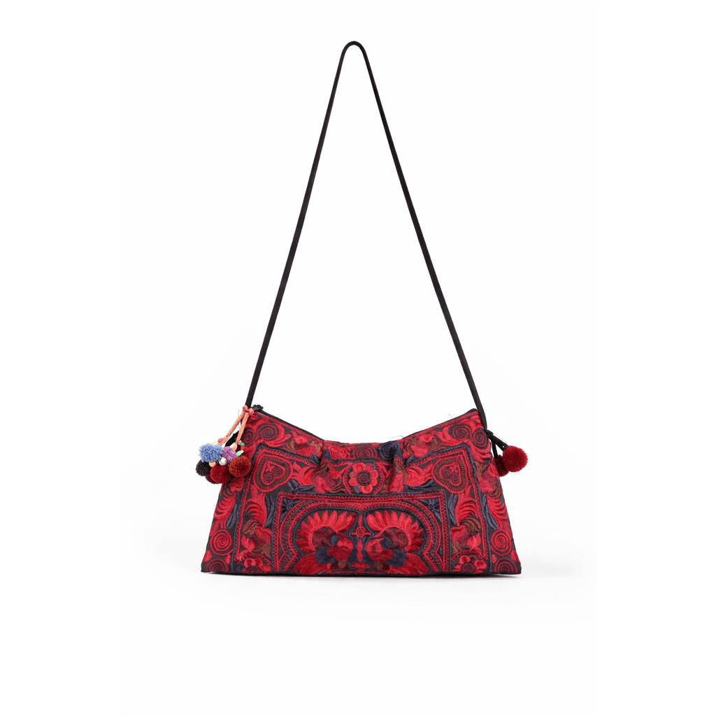 Leyla Embroidered Crossbody Hmong Purse - Thailand Bags La Vie Bien Leyla Embroidered Crossbody Hmong Purse - Thailand