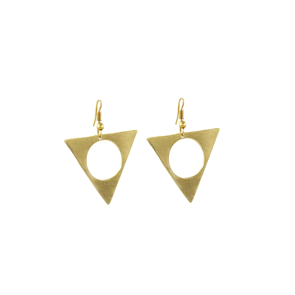 Lia Handmade Triangular Hollow Earrings Earrings La Vie Bien Lia Handmade Triangular Hollow Earrings