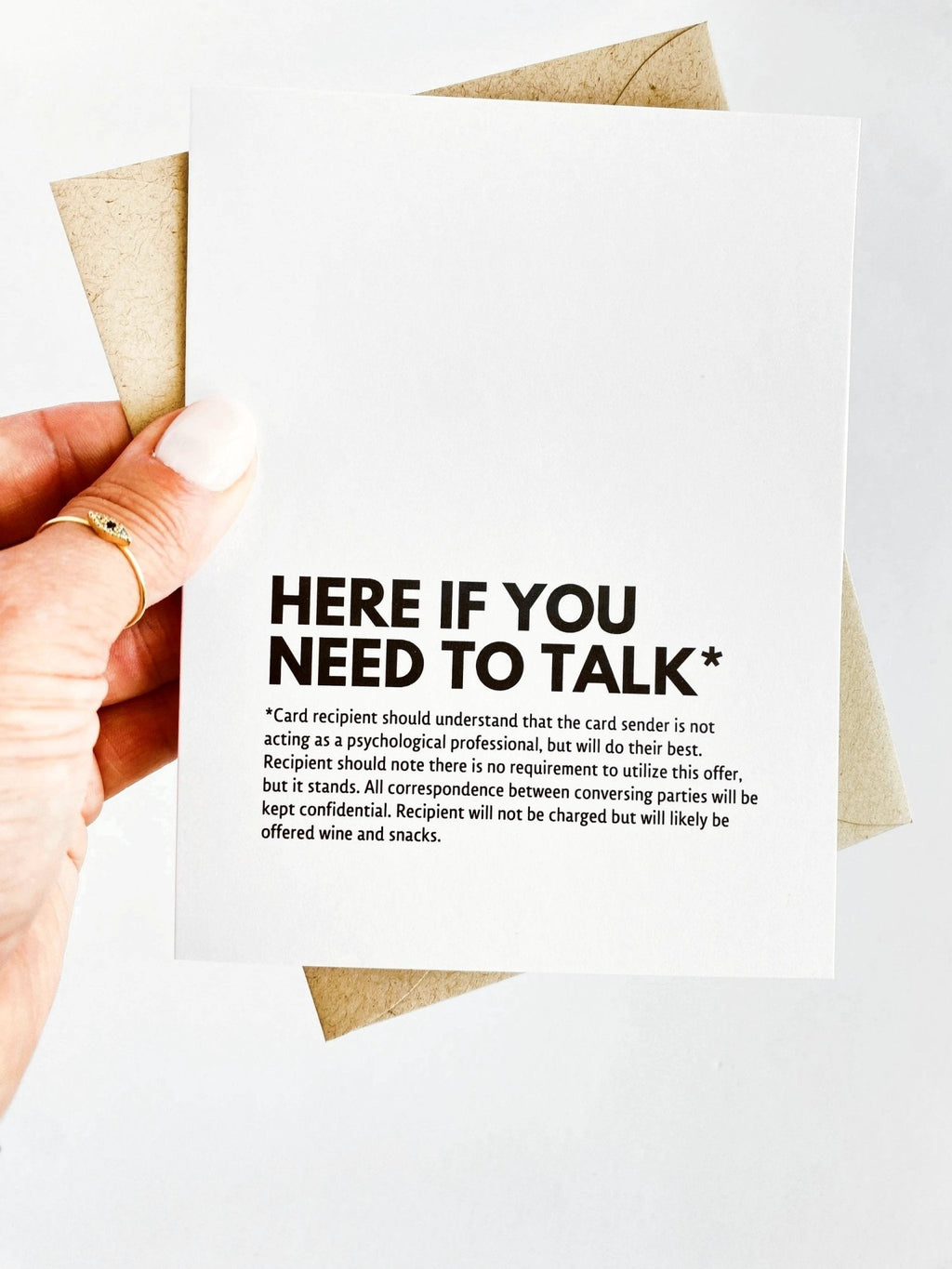 Liability Waiver Funny Here For You Card Here If You Need To Talk Sympathy Card by Five Dot Post