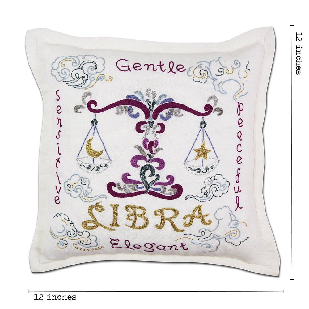 Libra Astrology Hand - Embroidered Pillow by Cat Studio Pillows La Vie Bien Libra Astrology Hand - Embroidered Pillow by Cat Studio