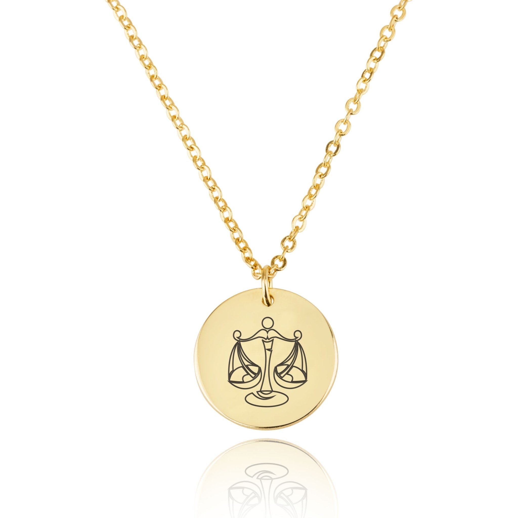 Libra Zodiac Disk Necklace La Vie Bien Libra Zodiac Disk Necklace