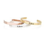 Libra Zodiac Engraved Cuff Bracelet La Vie Bien Libra Zodiac Engraved Cuff Bracelet
