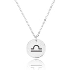 Libra Zodiac Sign Disk Necklace La Vie Bien Libra Zodiac Sign Disk Necklace