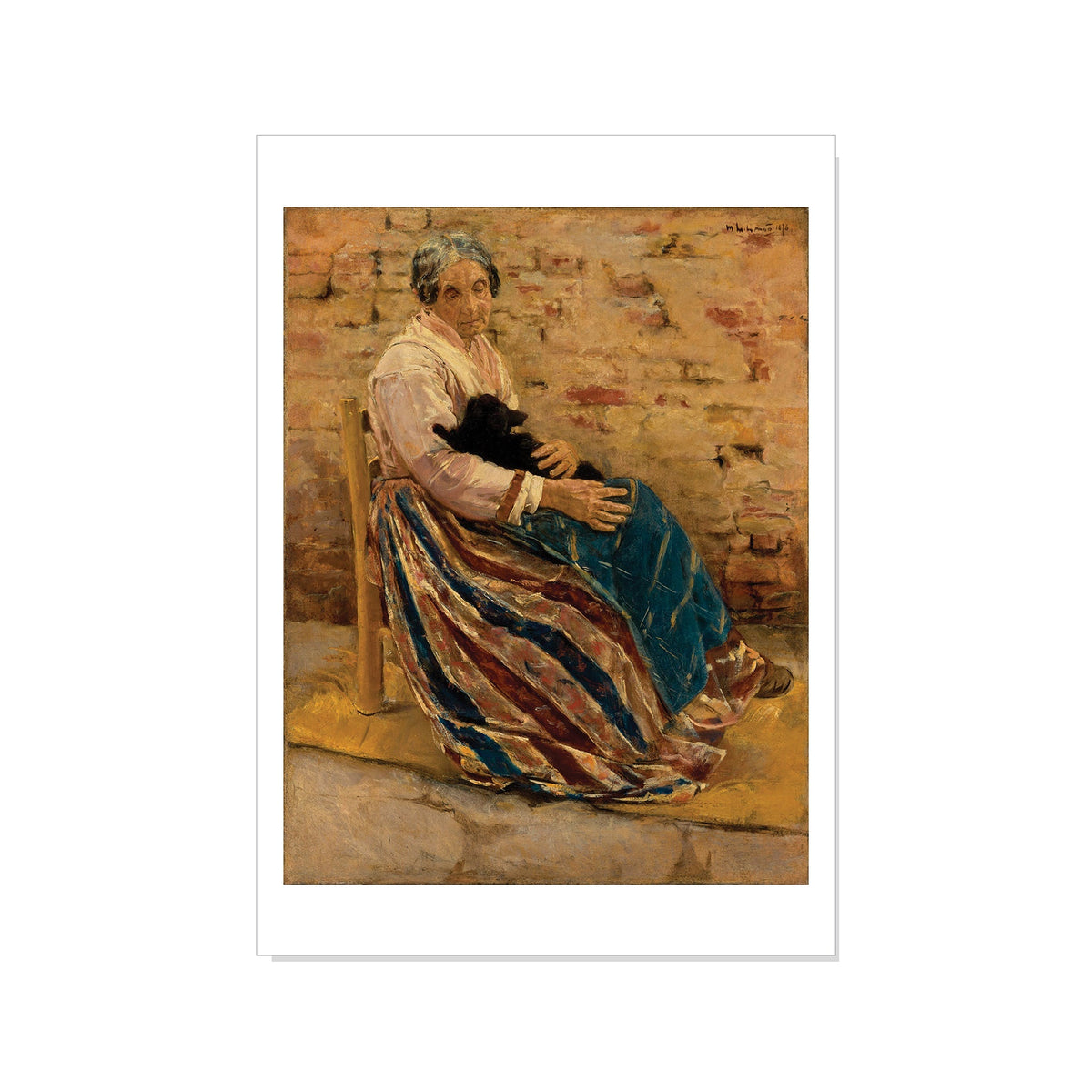 Liebermann - Woman with a Cat - Postcard STATIONERY La Vie Bien Liebermann - Woman with a Cat - Postcard
