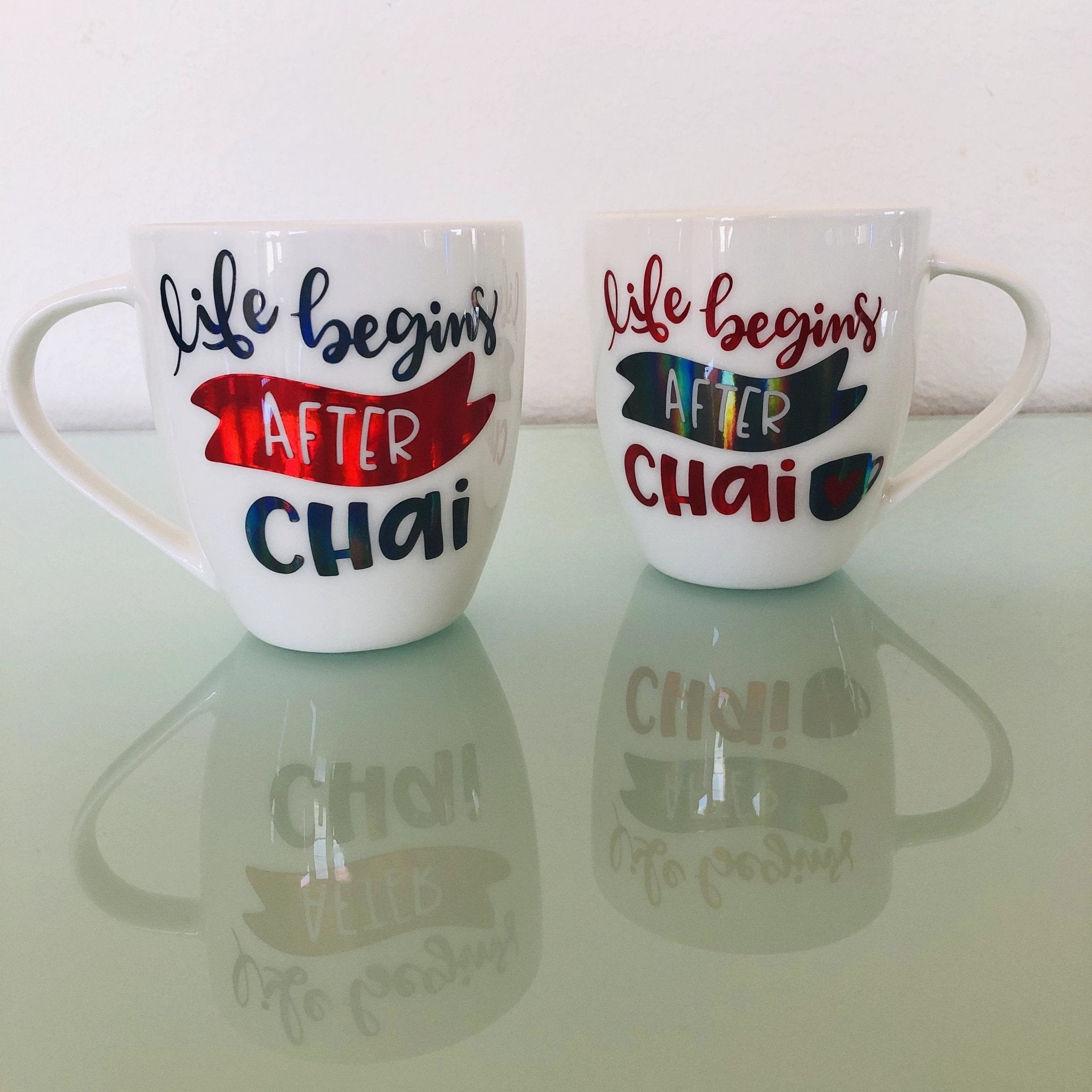 Life Begins After Chai Set of Mugs by Modern Desi