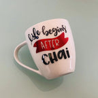 Life Begins After Chai Set of Mugs by Modern Desi