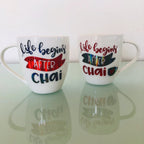 Life Begins After Chai Set of Mugs by Modern Desi