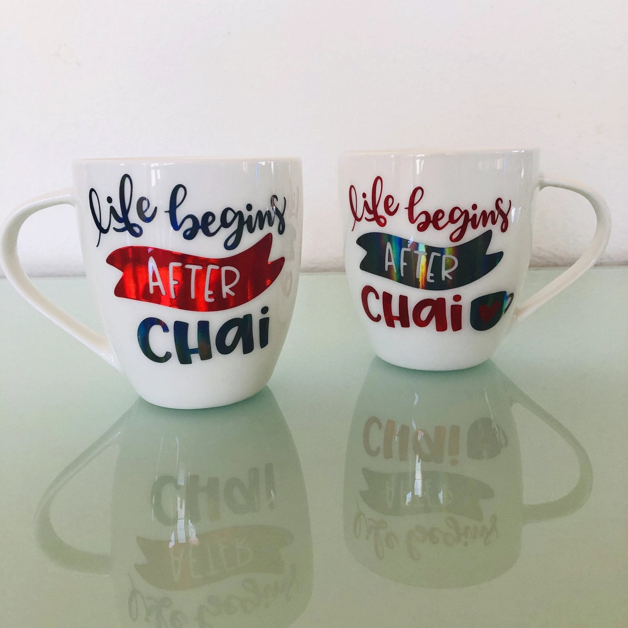 Life Begins After Chai Set of Mugs by Modern Desi