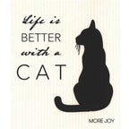 Life is Better with a Cat Swedish Dishcloth Swedish Dishcloths La Vie Bien Life is Better with a Cat Swedish Dishcloth