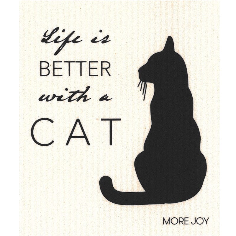Life is Better with a Cat Swedish Dishcloth Swedish Dishcloths La Vie Bien Life is Better with a Cat Swedish Dishcloth