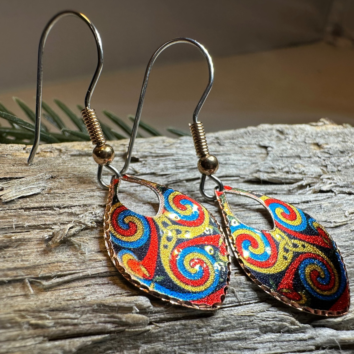 Lifeforce Celtic Spiral Copper Earrings Dangle Earrings La Vie Bien Lifeforce Celtic Spiral Copper Earrings