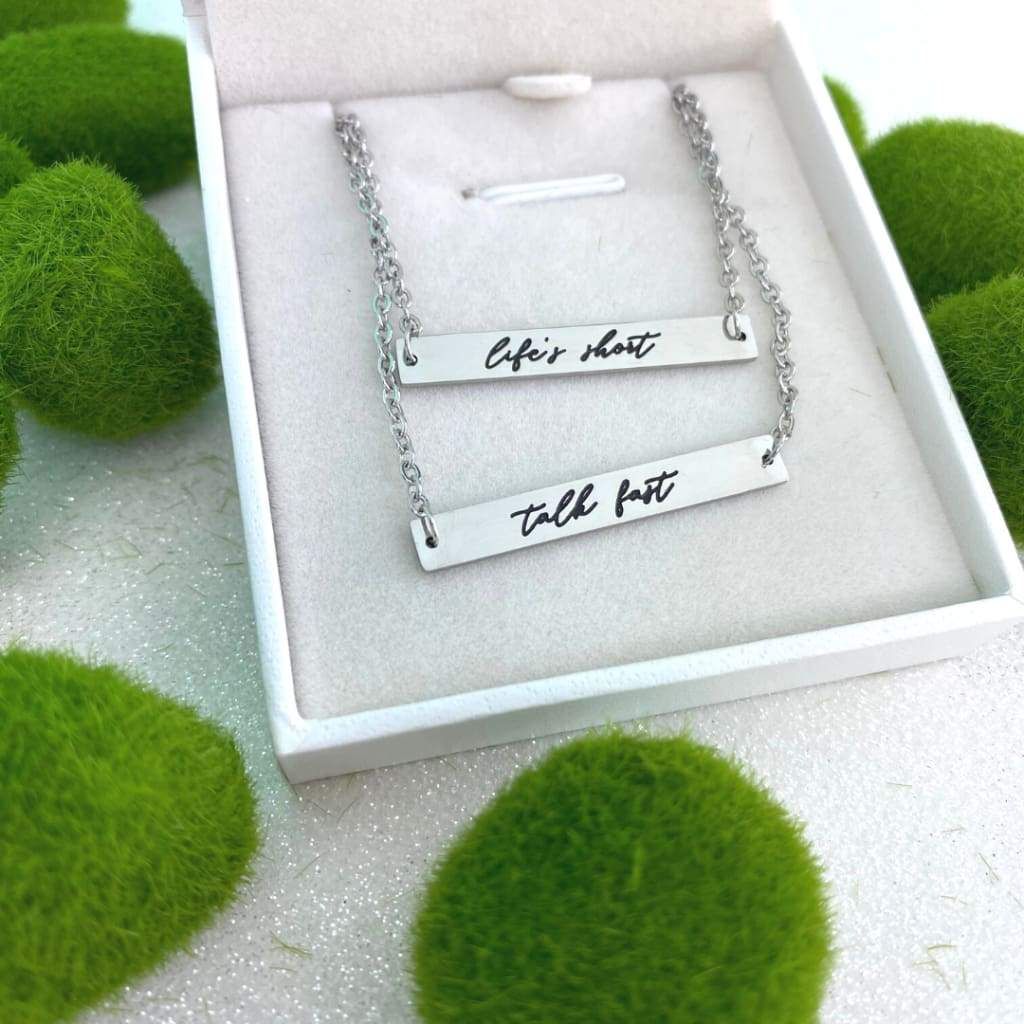 Life's Short Talk Fast Necklace | Stainless Steel 2 - Tier | Smartass & Sass at GetBullish