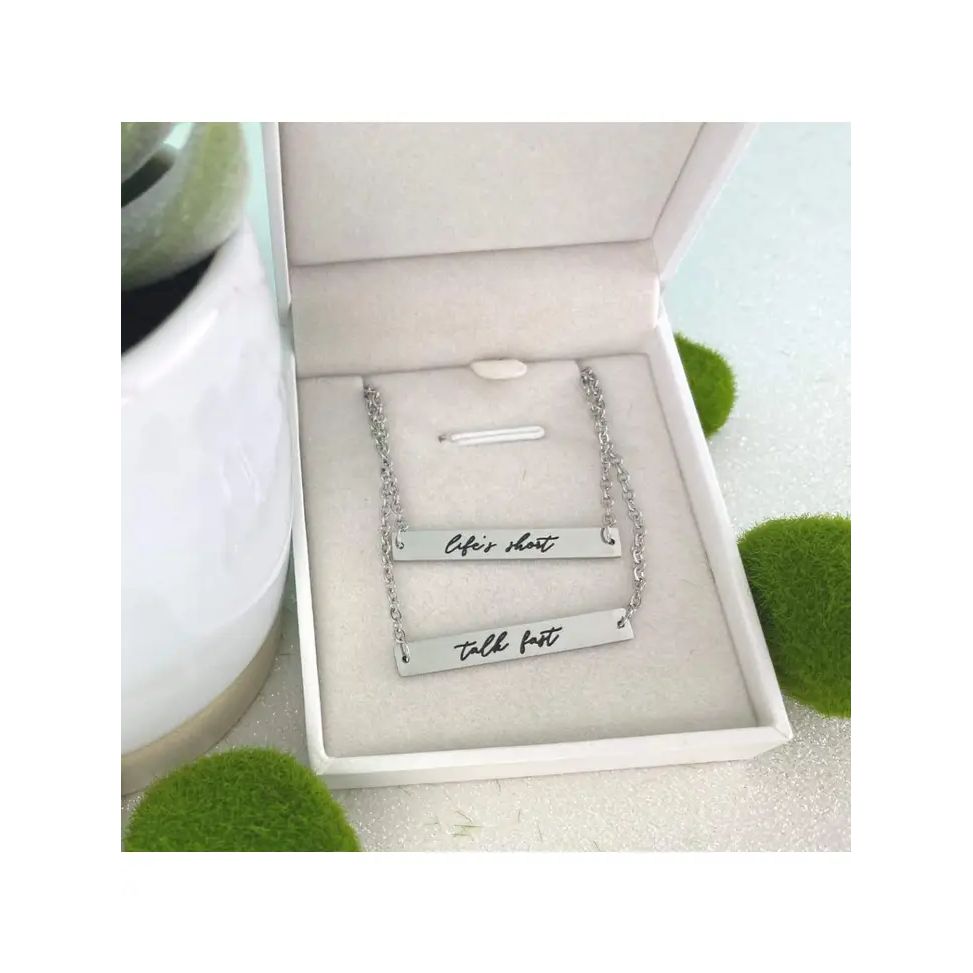 Life's Short Talk Fast Necklace | Stainless Steel 2 - Tier | Smartass & Sass at GetBullish