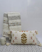 Embroidery Throw Pillow with Tassels 14" X 24"