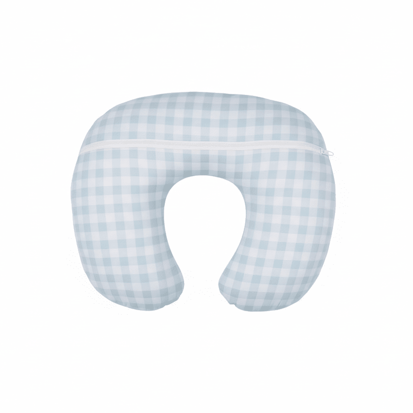 Light Blue Checkered Ruffle Nursing Pillow Cover La Vie Bien Light Blue Checkered Ruffle Nursing Pillow Cover